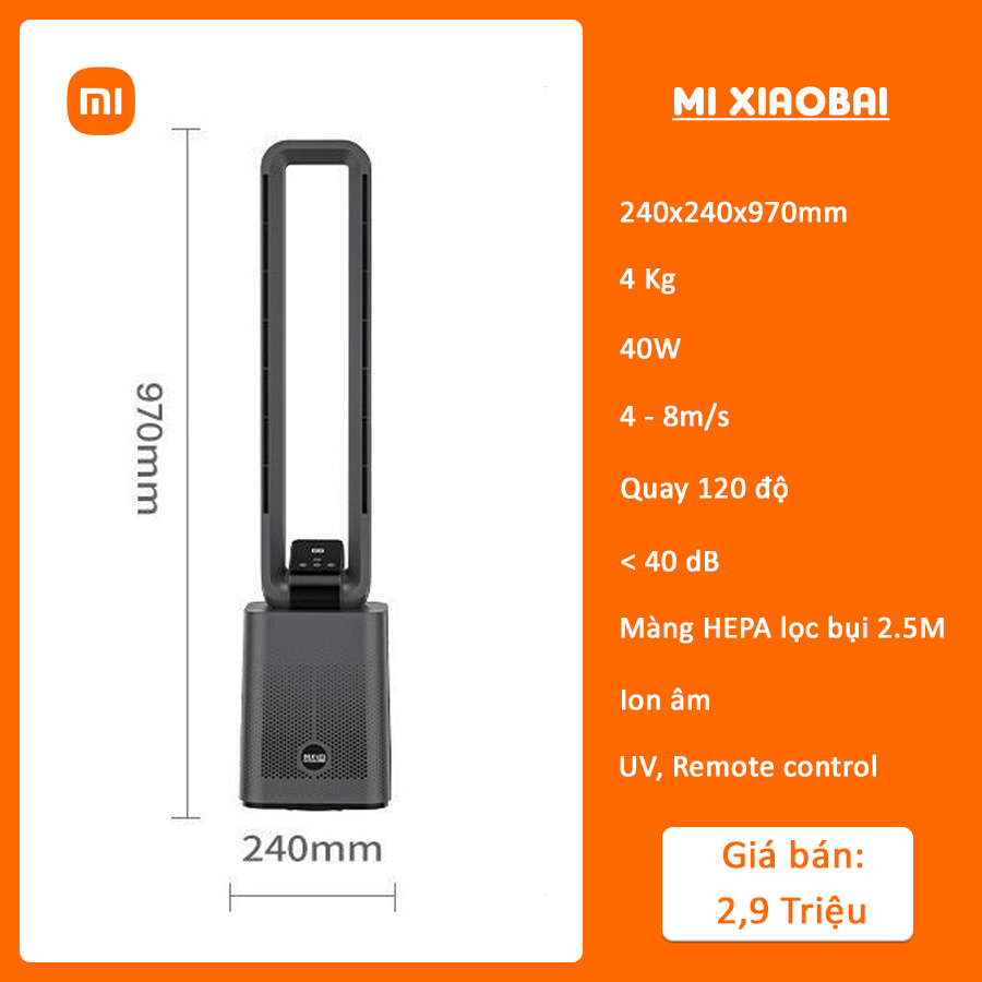 Quạt không cánh Xiaomi Mi Xiaobai